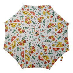 Seamless-hipster-pattern-with-watermelons-mint-geometric-figures Hook Handle Umbrellas (medium) by Vaneshart