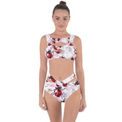Ladybugs-pattern-texture-watercolor Bandaged Up Bikini Set  by Vaneshart