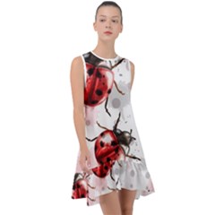 Ladybugs-pattern-texture-watercolor Frill Swing Dress by Vaneshart