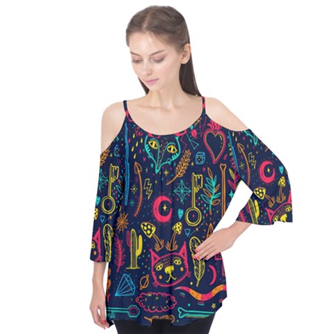 Sketch-graphic-illustration Flutter Tees by Vaneshart