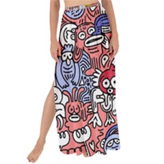Hand-drawn-vector-illustration-doodle-funny-world-illustrator-line-tools-drawing-flat-design Maxi Chiffon Tie-up Sarong by Vaneshart