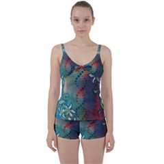 Flower Dna Tie Front Two Piece Tankini by RobLilly