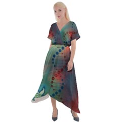 Flower Dna Cross Front Sharkbite Hem Maxi Dress by RobLilly