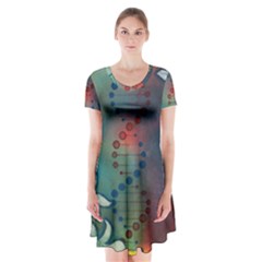 Flower Dna Short Sleeve V-neck Flare Dress by RobLilly
