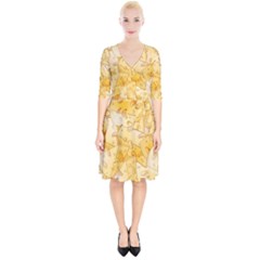 Cheese Slices Seamless Pattern Cartoon Style Wrap Up Cocktail Dress by BangZart