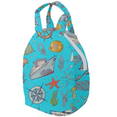Colored Sketched Sea Elements Pattern Background Sea Life Animals Illustration Travel Backpacks by BangZart
