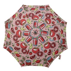 Tomato Seamless Pattern Juicy Tomatoes Food Sauce Ketchup Soup Paste With Fresh Red Vegetables Hook Handle Umbrellas (large) by BangZart