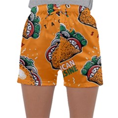 Seamless Pattern With Taco Sleepwear Shorts by BangZart