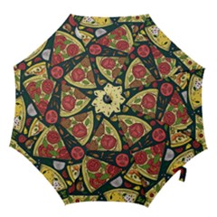 Vector Seamless Pizza Slice Pattern Hand Drawn Pizza Illustration Great Background Hook Handle Umbrellas (large) by BangZart
