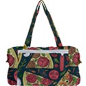 Vector seamless pizza slice pattern hand drawn pizza illustration great background Multi Function Bag View2