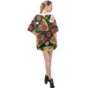 Vector seamless pizza slice pattern hand drawn pizza illustration great background Oversized Chiffon Top View2