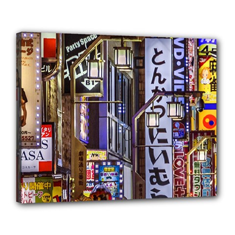 Shinjuku District Urban Night Scene, Tokyo Japan Canvas 20  X 16  (stretched) by dflcprintsclothing