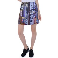 Shinjuku District Urban Night Scene, Tokyo Japan Tennis Skirt by dflcprintsclothing