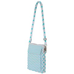 White Light Blue Hearts Pattern, Pastel Sky Blue Color Multi Function Travel Bag by Casemiro