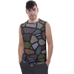 Cartoon Colored Stone Seamless Background Texture Pattern   Men s Regular Tank Top by BangZart