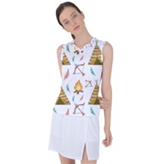 Cute Cartoon Native American Seamless Pattern Women s Sleeveless Sports Top by BangZart