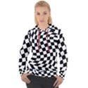 Weaving racing flag, black and white chess pattern Women s Overhead Hoodie View1