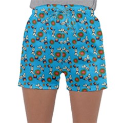 Clown Ghost Pattern Blue Sleepwear Shorts by snowwhitegirl