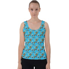 Clown Ghost Pattern Blue Velvet Tank Top by snowwhitegirl