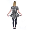 Black And White Rocky Texture Pattern Short Sleeve Tunic  View2