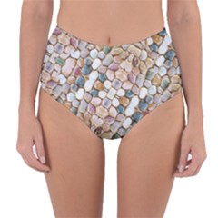 Rounded Stones Print Motif Reversible High-waist Bikini Bottoms by dflcprintsclothing