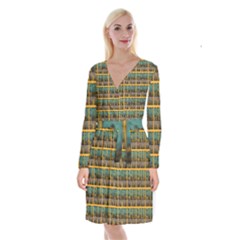 More Nature - Nature Is Important For Humans - Save Nature Long Sleeve Velvet Front Wrap Dress by DinzDas