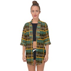 More Nature - Nature Is Important For Humans - Save Nature Open Front Chiffon Kimono by DinzDas