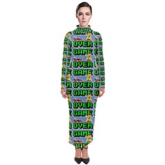 Game Over Karate And Gaming - Pixel Martial Arts Turtleneck Maxi Dress by DinzDas