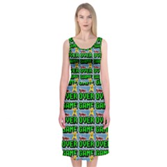 Game Over Karate And Gaming - Pixel Martial Arts Midi Sleeveless Dress by DinzDas