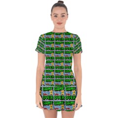 Game Over Karate And Gaming - Pixel Martial Arts Drop Hem Mini Chiffon Dress by DinzDas