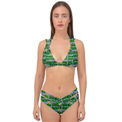 Game Over Karate And Gaming - Pixel Martial Arts Double Strap Halter Bikini Set by DinzDas