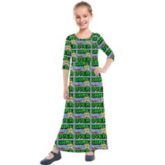 Game Over Karate And Gaming - Pixel Martial Arts Kids  Quarter Sleeve Maxi Dress by DinzDas