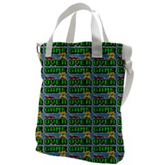 Game Over Karate And Gaming - Pixel Martial Arts Canvas Messenger Bag by DinzDas