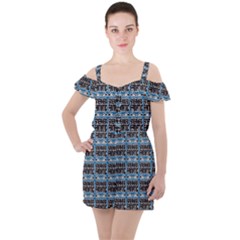 Sneaker Fanatic - Sneakers And Sport Shoes Fan Ruffle Cut Out Chiffon Playsuit by DinzDas