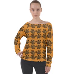 Inka Cultur Animal - Animals And Occult Religion Off Shoulder Long Sleeve Velour Top by DinzDas