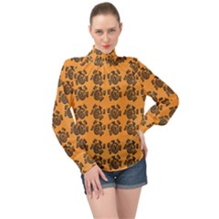 Inka Cultur Animal - Animals And Occult Religion High Neck Long Sleeve Chiffon Top by DinzDas