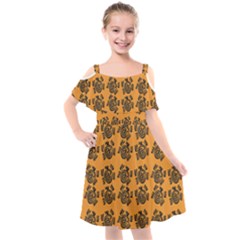 Inka Cultur Animal - Animals And Occult Religion Kids  Cut Out Shoulders Chiffon Dress by DinzDas