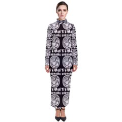 Inka Cultur Animal - Animals And Occult Religion Turtleneck Maxi Dress by DinzDas