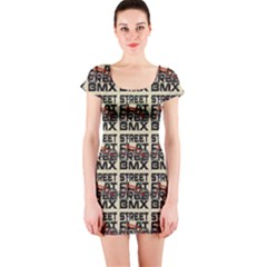 Bmx And Street Style - Urban Cycling Culture Short Sleeve Bodycon Dress by DinzDas