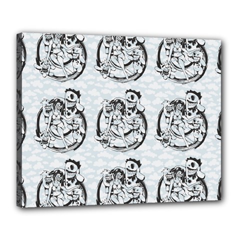 Monster Party - Hot Sexy Monster Demon With Ugly Little Monsters Canvas 20  X 16  (stretched) by DinzDas
