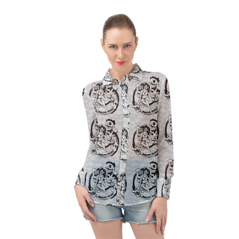 Monster Party - Hot Sexy Monster Demon With Ugly Little Monsters Long Sleeve Chiffon Shirt by DinzDas