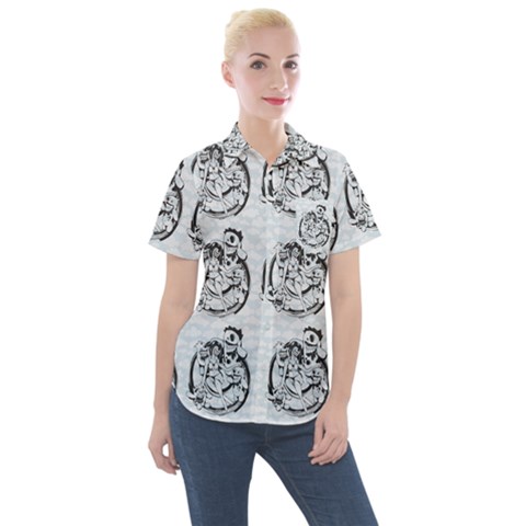 Monster Party - Hot Sexy Monster Demon With Ugly Little Monsters Women s Short Sleeve Pocket Shirt by DinzDas