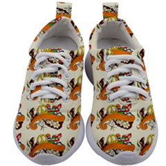 Love And Flowers And Peace Fo All Hippies Kids Athletic Shoes by DinzDas