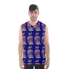 Jaw Dropping Horror Hippie Skull Men s Basketball Tank Top by DinzDas