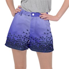 Gradient Butterflies Pattern, Flying Insects Theme Ripstop Shorts by Casemiro
