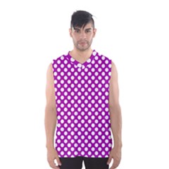 White And Purple, Polka Dots, Retro, Vintage Dotted Pattern Men s Basketball Tank Top by Casemiro