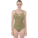 Gold polka dots patterm, retro style dotted pattern, classic white circles Cut Out Top Tankini Set View1