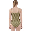 Gold polka dots patterm, retro style dotted pattern, classic white circles Cut Out Top Tankini Set View2