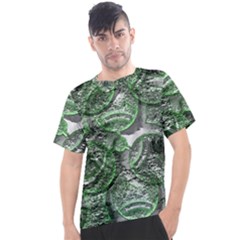 Biohazard Sign Pattern, Silver And Light Green Bio-waste Symbol, Toxic Fallout, Hazard Warning Men s Sport Top by Casemiro