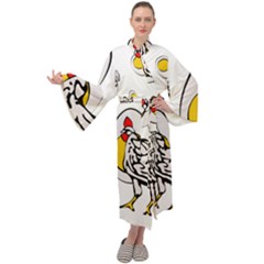 Roseanne Chicken Maxi Velour Kimono by EvgeniaEsenina